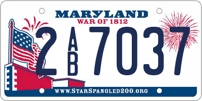 MD license plate 2AB7037