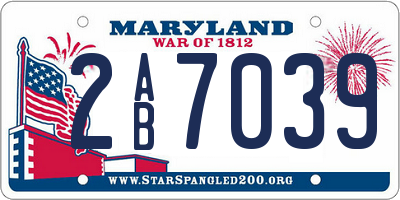 MD license plate 2AB7039