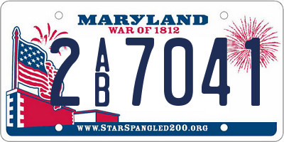MD license plate 2AB7041