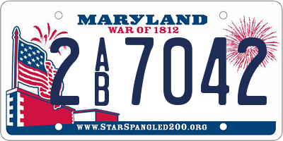 MD license plate 2AB7042