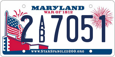 MD license plate 2AB7051