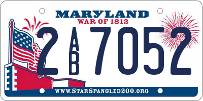 MD license plate 2AB7052