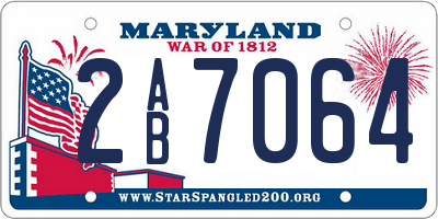MD license plate 2AB7064