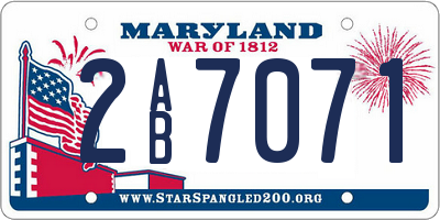 MD license plate 2AB7071