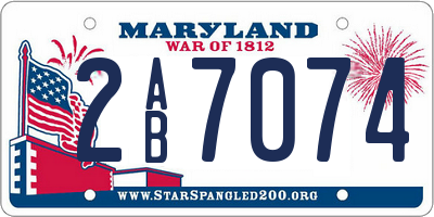 MD license plate 2AB7074