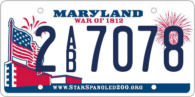 MD license plate 2AB7078