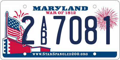 MD license plate 2AB7081