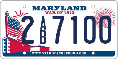MD license plate 2AB7100