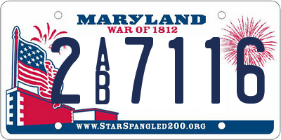MD license plate 2AB7116