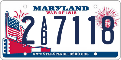 MD license plate 2AB7118
