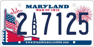 MD license plate 2AB7125