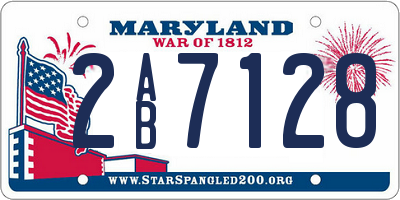 MD license plate 2AB7128