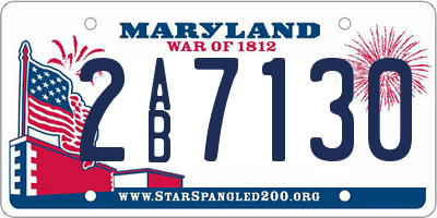 MD license plate 2AB7130