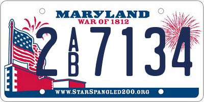 MD license plate 2AB7134