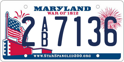 MD license plate 2AB7136