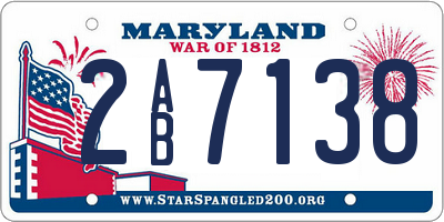 MD license plate 2AB7138