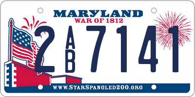 MD license plate 2AB7141
