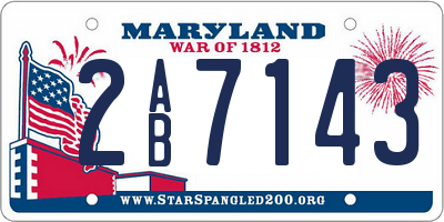 MD license plate 2AB7143