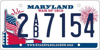 MD license plate 2AB7154