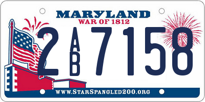 MD license plate 2AB7158