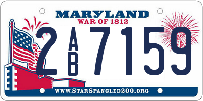 MD license plate 2AB7159