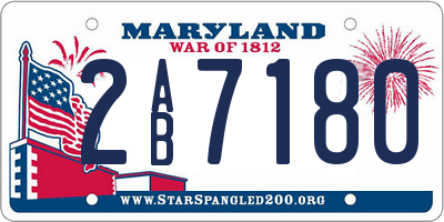 MD license plate 2AB7180