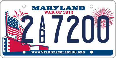 MD license plate 2AB7200