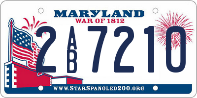 MD license plate 2AB7210