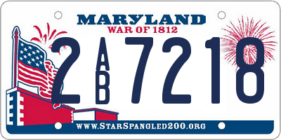 MD license plate 2AB7218