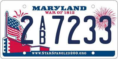 MD license plate 2AB7233