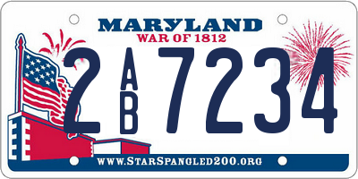 MD license plate 2AB7234