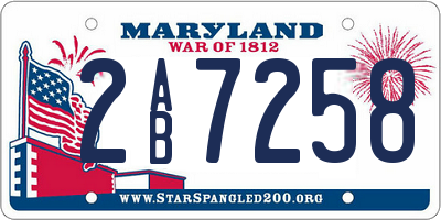 MD license plate 2AB7258