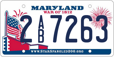 MD license plate 2AB7263