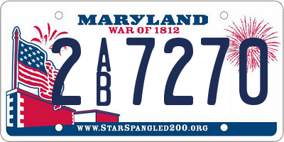 MD license plate 2AB7270