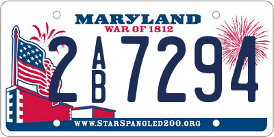 MD license plate 2AB7294