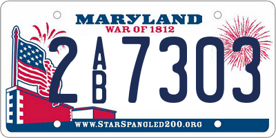 MD license plate 2AB7303