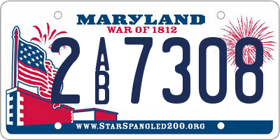 MD license plate 2AB7308