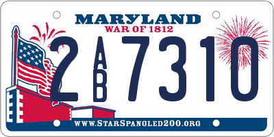 MD license plate 2AB7310