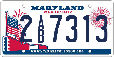 MD license plate 2AB7313