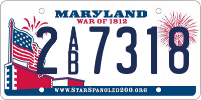 MD license plate 2AB7318