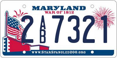 MD license plate 2AB7321