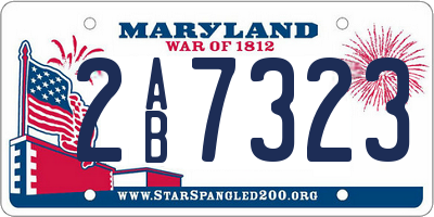 MD license plate 2AB7323