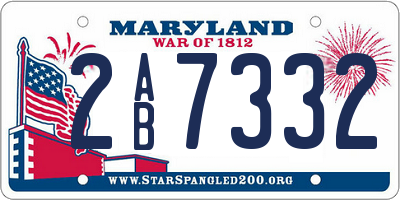 MD license plate 2AB7332