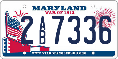 MD license plate 2AB7336