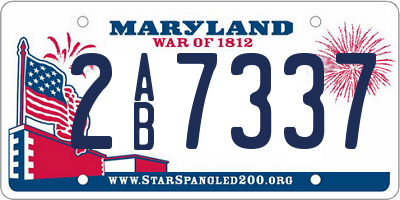 MD license plate 2AB7337