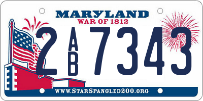 MD license plate 2AB7343