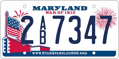 MD license plate 2AB7347
