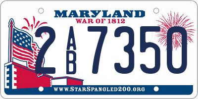 MD license plate 2AB7350