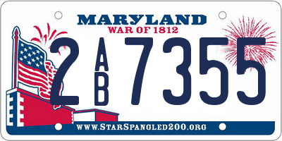 MD license plate 2AB7355