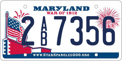 MD license plate 2AB7356